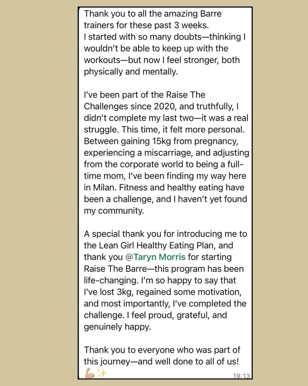 Instagram post from raisethebarreonline. This post is in position 4.